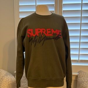 Supreme Yohji Yamamoto Crewneck Olive sz-S